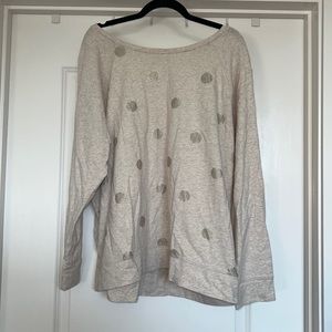 2X Cream and Gold Polka Dot Sweater